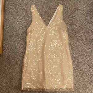 a new day Sparkling Beige Mini Dress